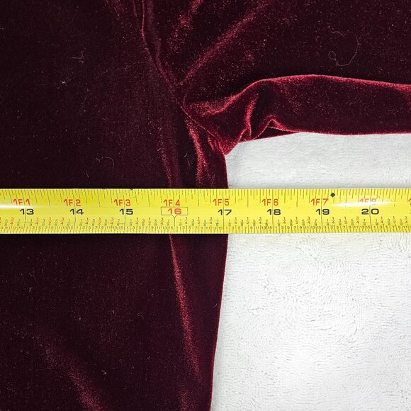 Vintage Y2k 90s Jordache Red Velvet Cropped Cardigan Shrug Medium Grunge Goth - Picture 5 of 6